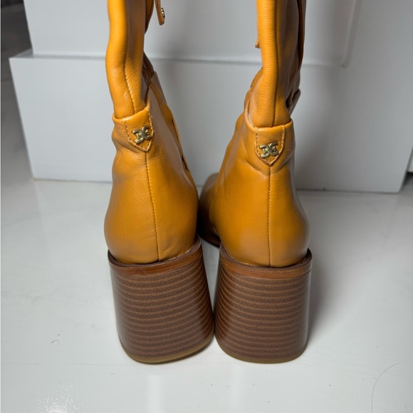 NWOB Sam Edelman Wade Stacked Heel Squared Toe Knee High Boots - Caramel Size 6 - Picture 8 of 9